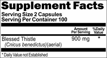 Blessed Thistle Extract 900mg | Highest Potency | 200 Capsules | Cnicus benedictus